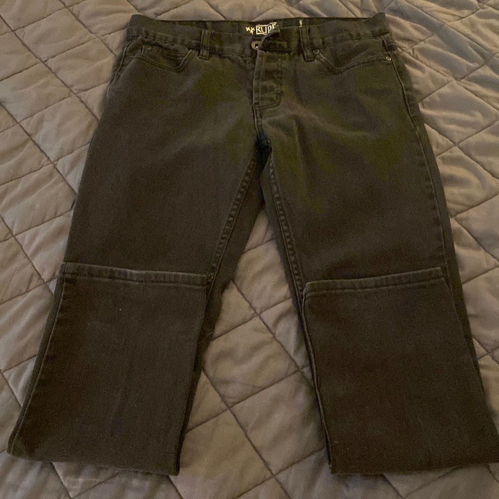 Rude Slim Straight size 30/30 Black Jeans 4 Button